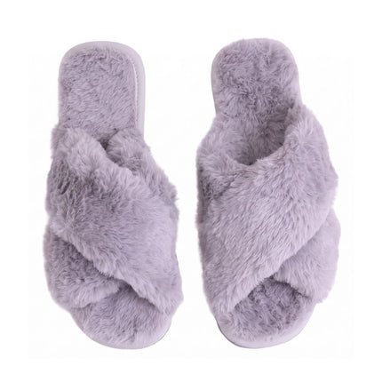 The Ash Fluffy Slippers — back view of the open-toe crossover slide