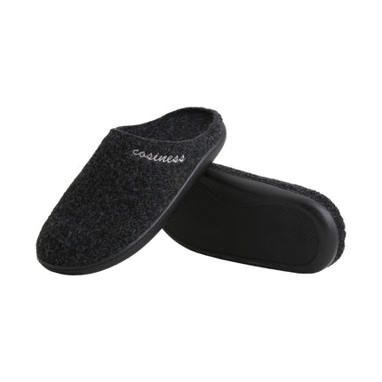 The Graphite Felt Slippers by BELSTA — side view of the felt upper and non-slip sole
