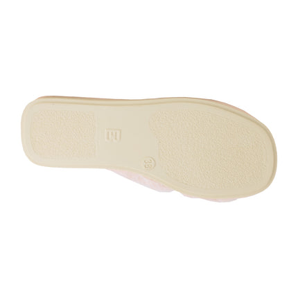 BELSTA The Ivory Fluffy Slippers — the pair worn at home