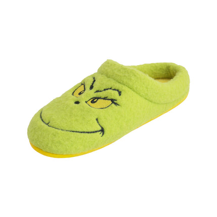 BELSTA women's green slippers — removable velour insole lifted out