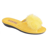 The Mustard Pom-Pom Slippers