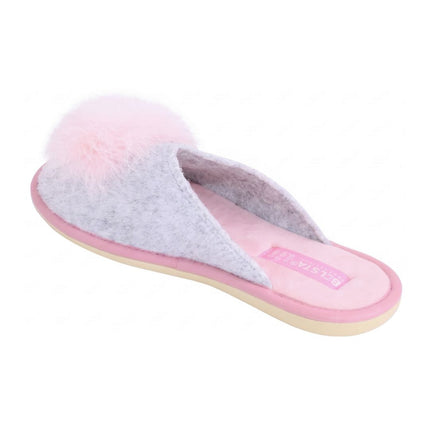 BELSTA Powder Felt Slippers — top view of the pair with plush velour footbed