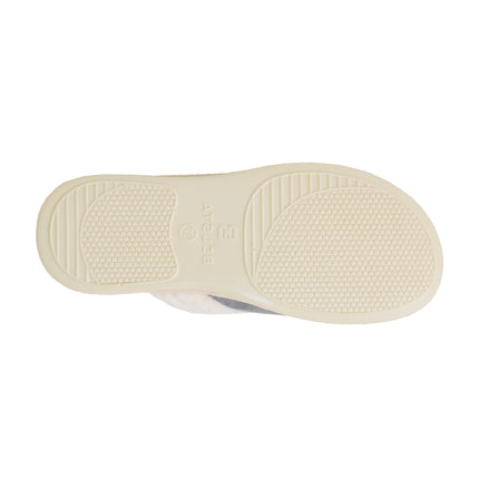 BELSTA The Slate Suede Slippers — the pair worn at home