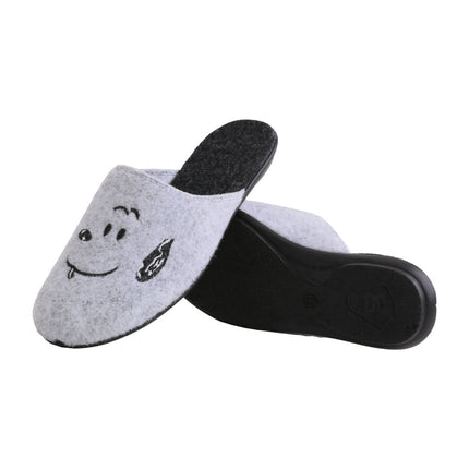 The Smile Felt Slippers by BELSTA — side view of the felt upper and non-slip sole