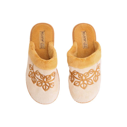 The Terracotta Terry Slippers — back view of the closed-toe terry mule