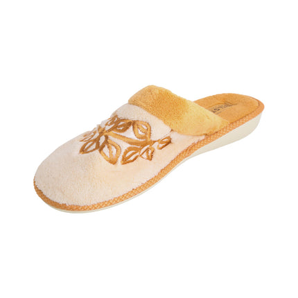 BELSTA women's cream terry slippers — absorbent terry footbed that dries fast