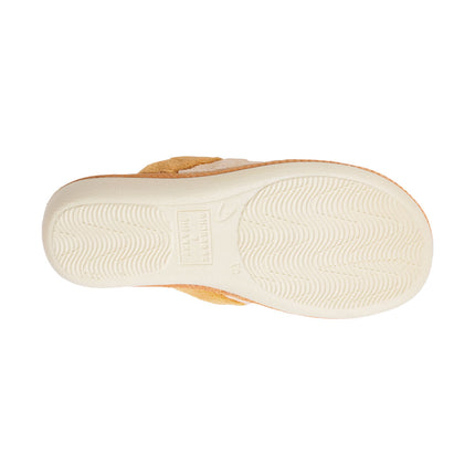 BELSTA The Terracotta Terry Slippers — the pair worn at home
