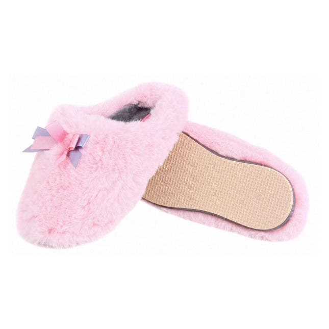 The Blush Plush Slippers by BELSTA — side view of the plush upper and flexible non-slip sole